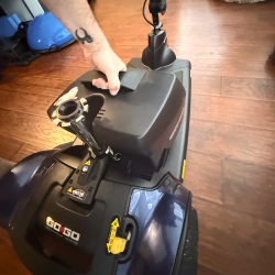 Removing the battery pack on a mobility scooter
