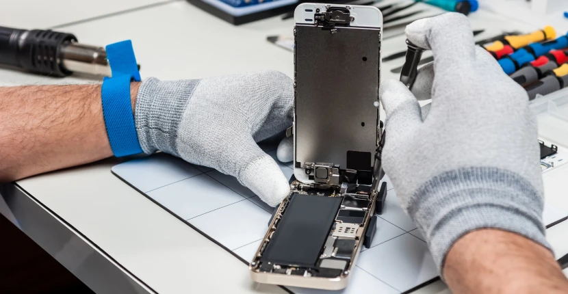Working on a phone