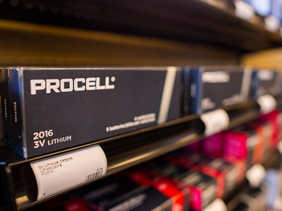 Close up of Procell Batteries