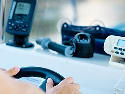 Driving a boat