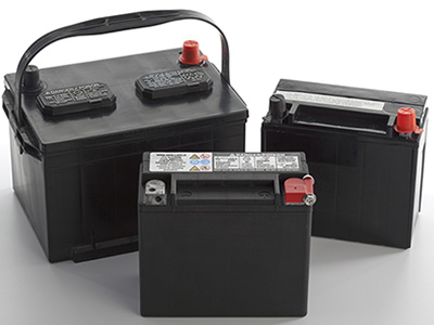 three different sized batteries