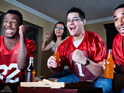 cheering on a game