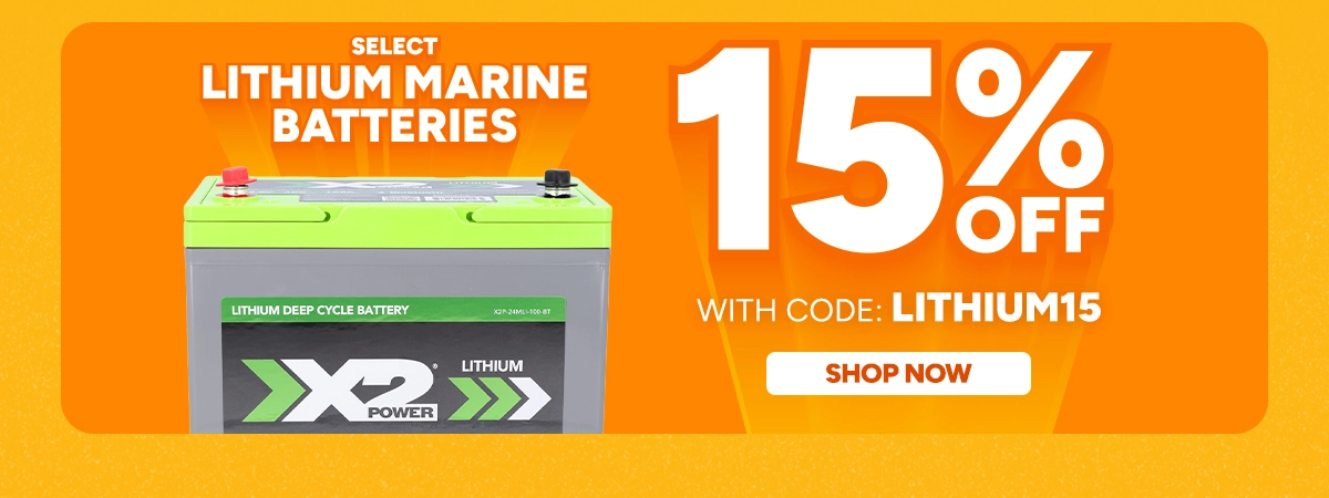 Select Lithium Marine Batteries, 15% off with code: LITHIUM15. Shop now