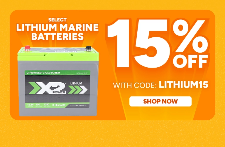 Select Lithium Marine Batteries, 15% off with code: LITHIUM15. Shop now