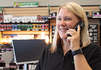 Store employee on the phone