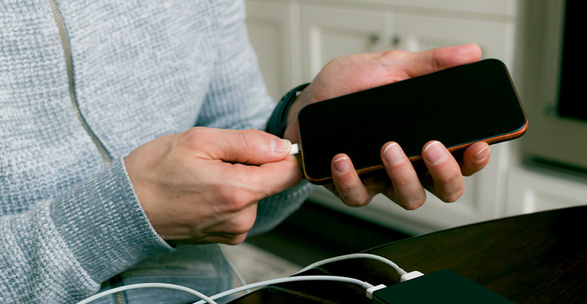 Plugging in a phone